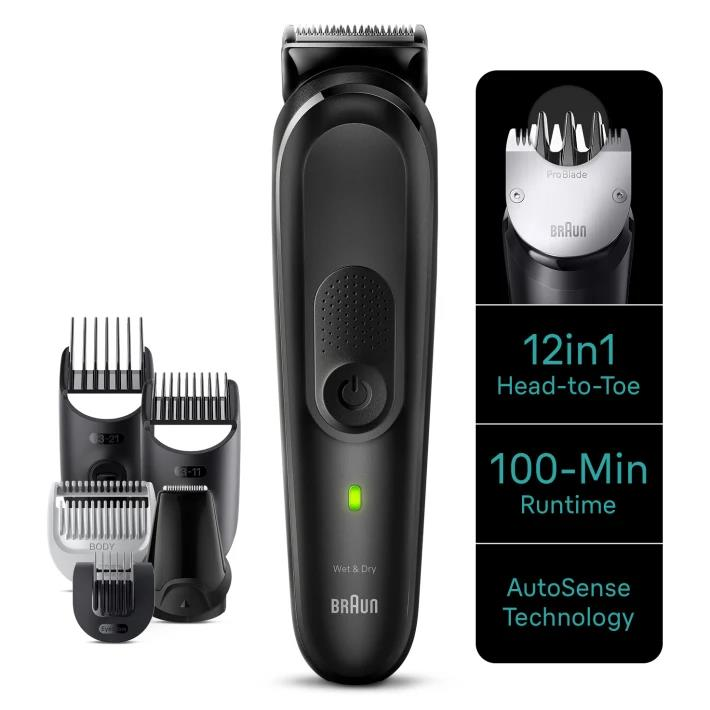 Braun MGK7460 12-in-1 Style Kit beard, body, hair, with ProBlade, 100m ...